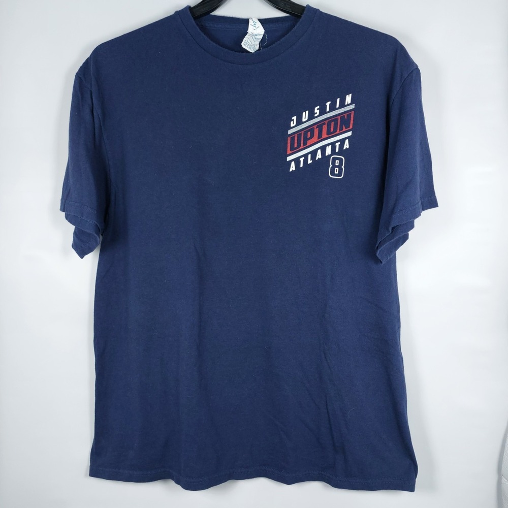 Atlanta BRAVES Justin Upton #8 Players Choice Navy Graphic Tshirt Mens XL Cotton